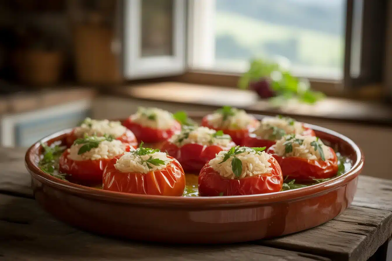 https://www.aloreedubois.fr/wp content/uploads/tomates farcies recette de grand mere avec riz